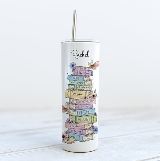 Butterfly Book Stack Bookmark Tumbler