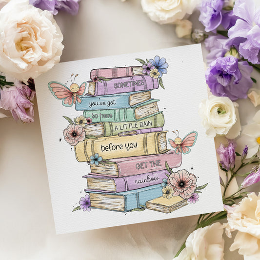 Doodle Butterfly Book Stack