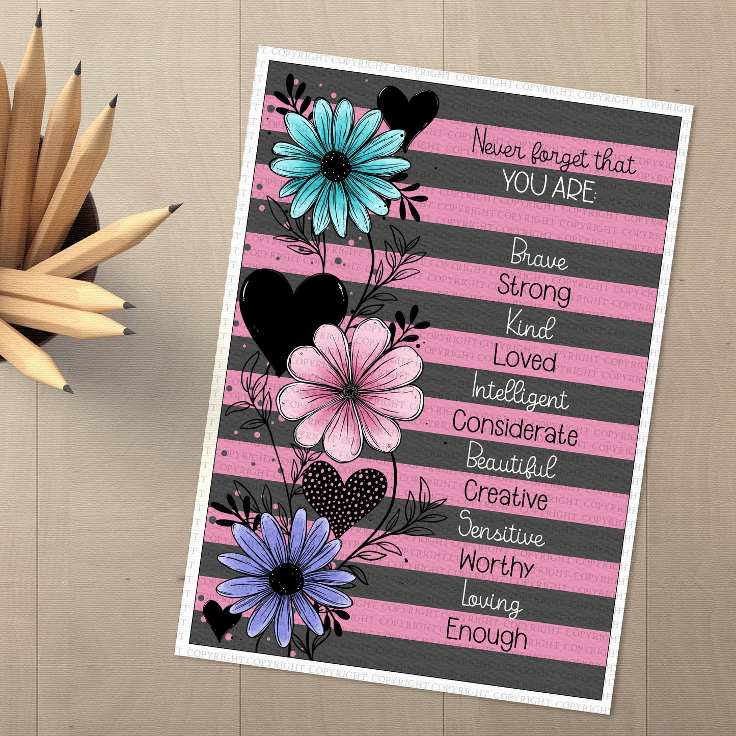 Doodle Flower Affirmations