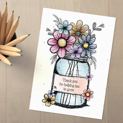 Doodle Flower Jar
