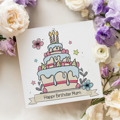 Doodle Strawberry Birthday Cakes