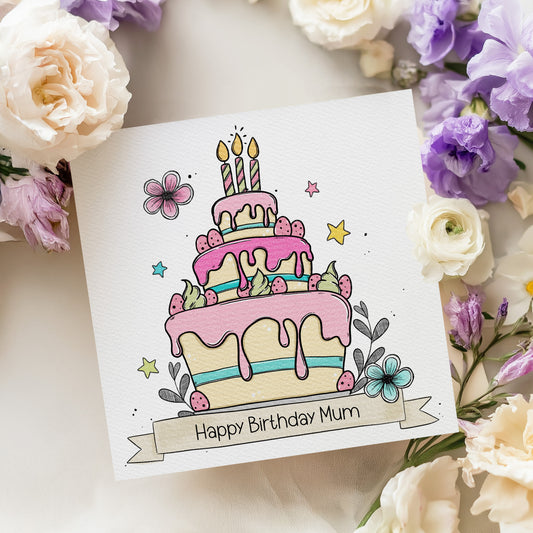 Doodle Strawberry Birthday Cakes