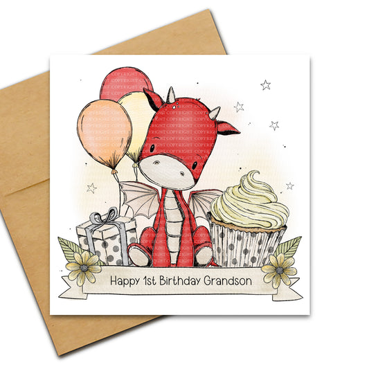 Birthday Dragon - Red