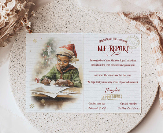 Elf Nice List Certificates Brown Boy/Girl