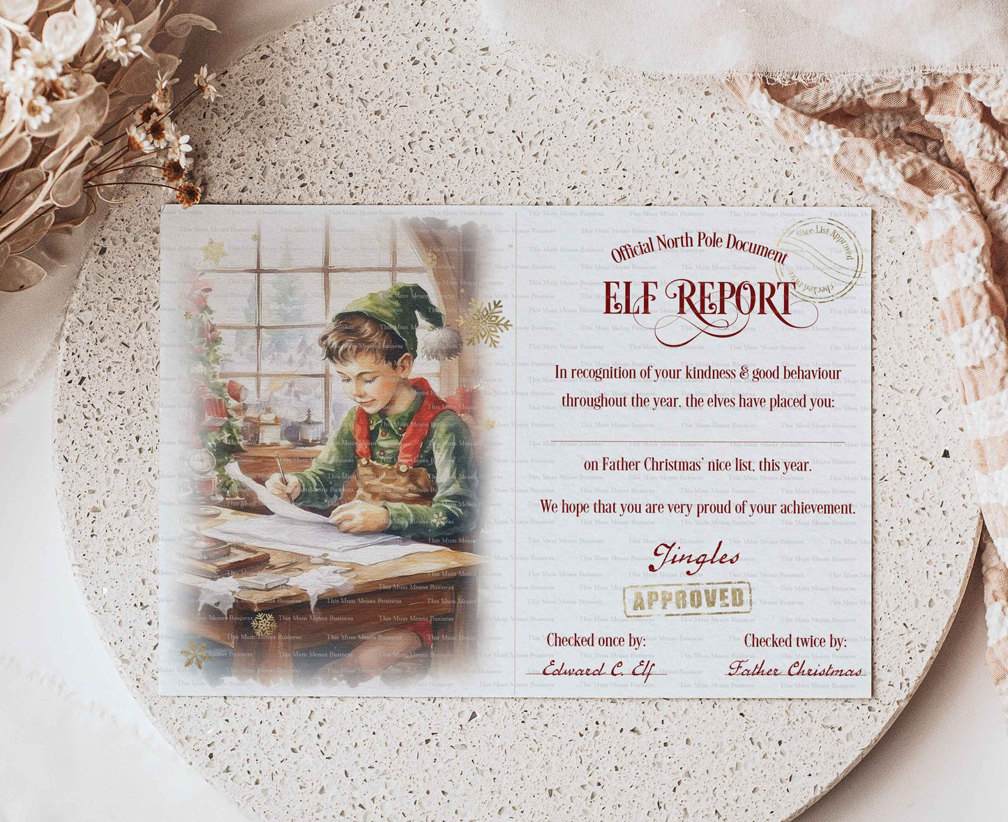 Elf Nice List Certificates White Boy/Girl