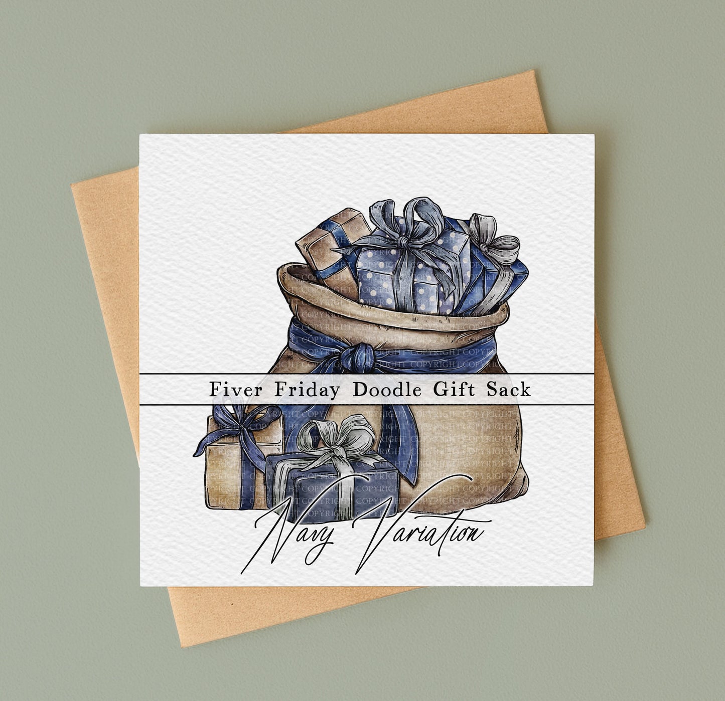 FF Doodle Gift Sack - Navy