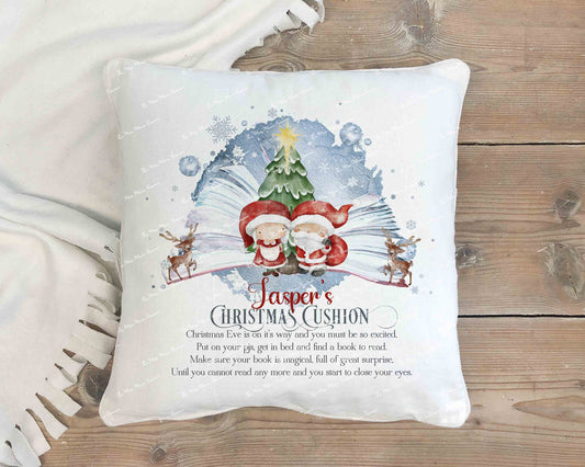 Father Christmas Mrs Claus Book Cushion