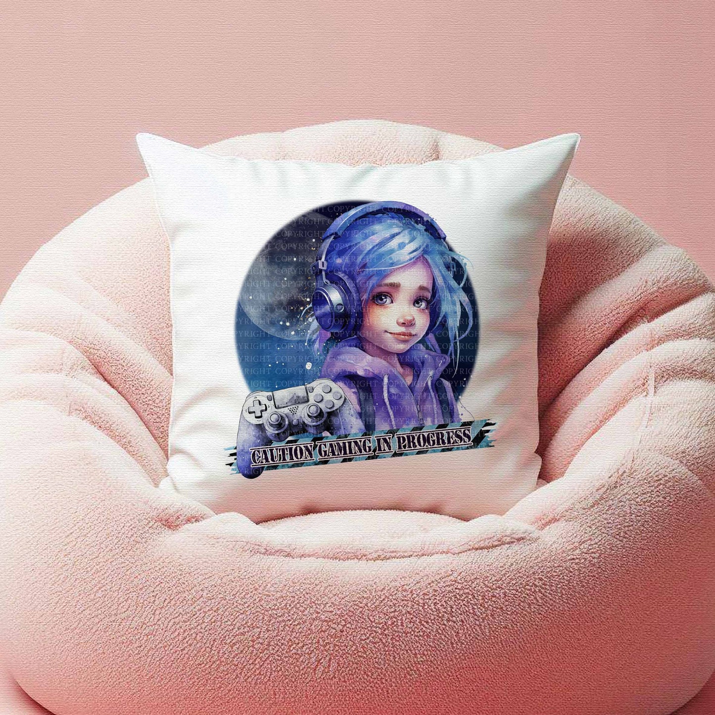 Gaming Girls Boy Caution Galaxy