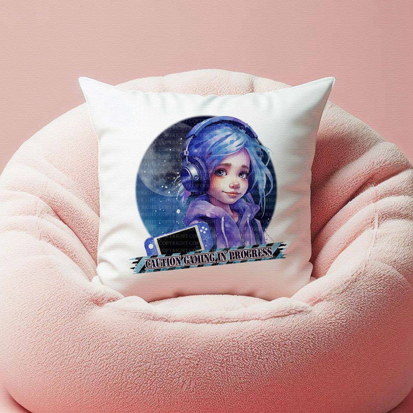 Gaming Girls Boy Caution Galaxy