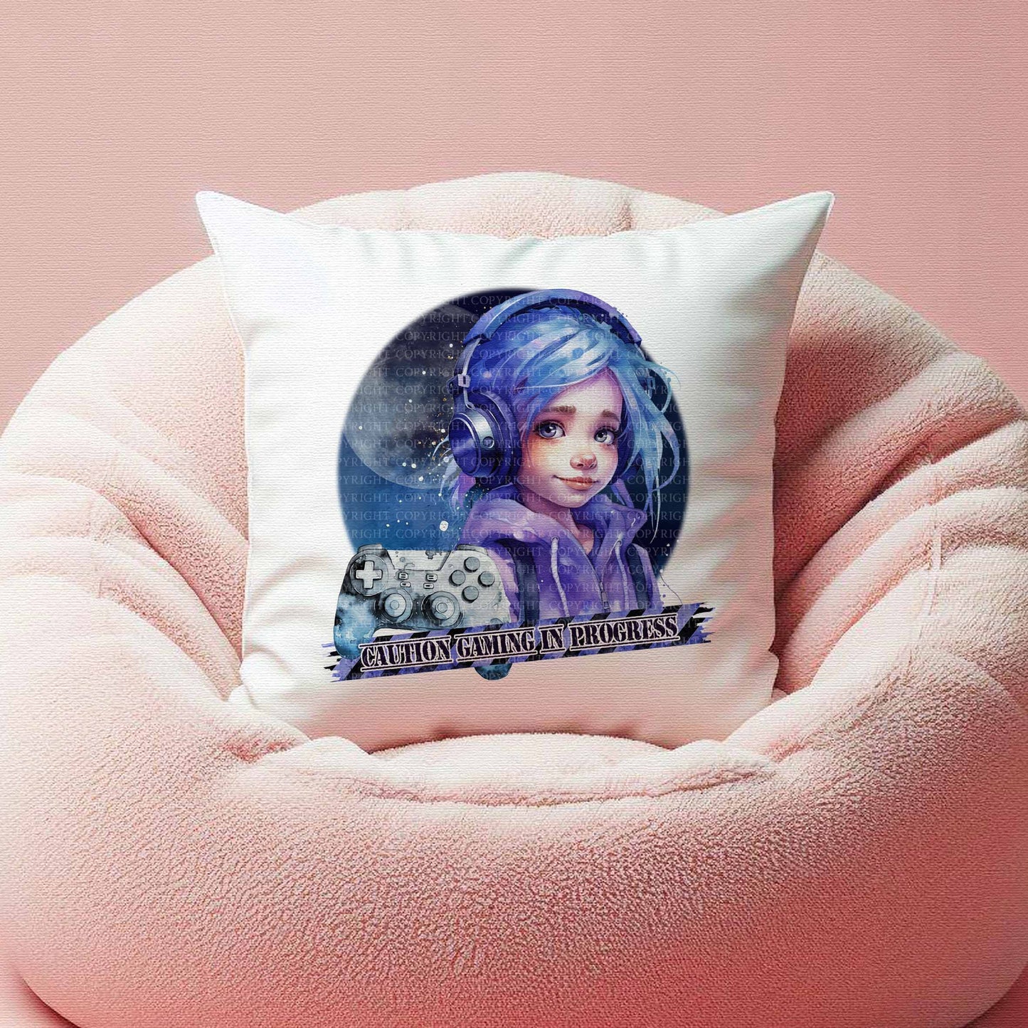 Gaming Girls Boy Caution Galaxy