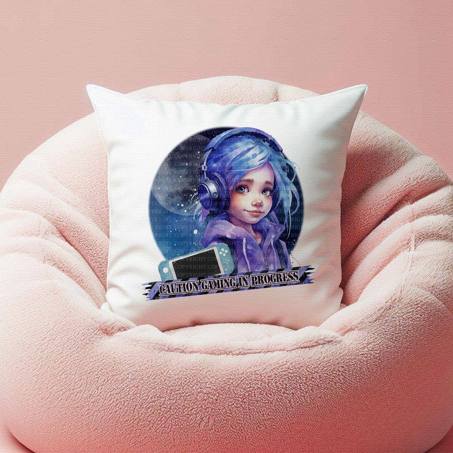 Gaming Girls Boy Caution Galaxy