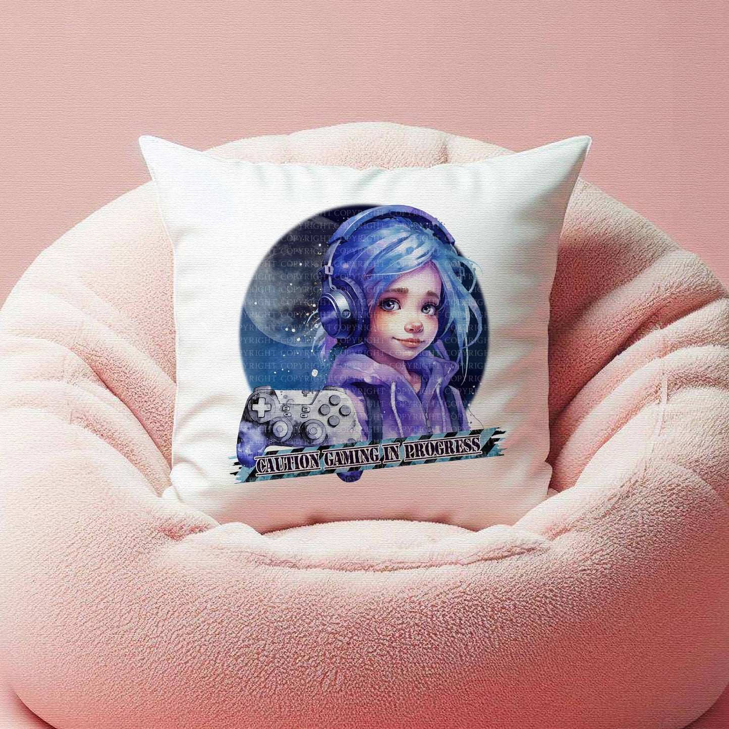 Gaming Girls Boy Caution Galaxy