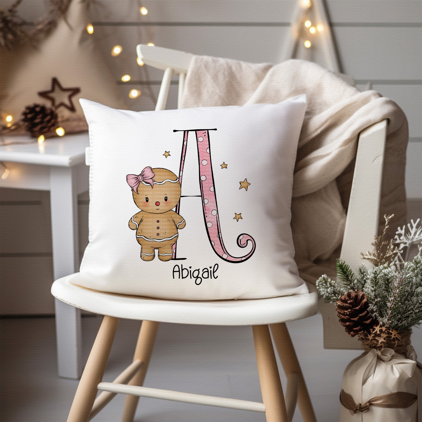 Pink Girl Gingerbread Alphabet