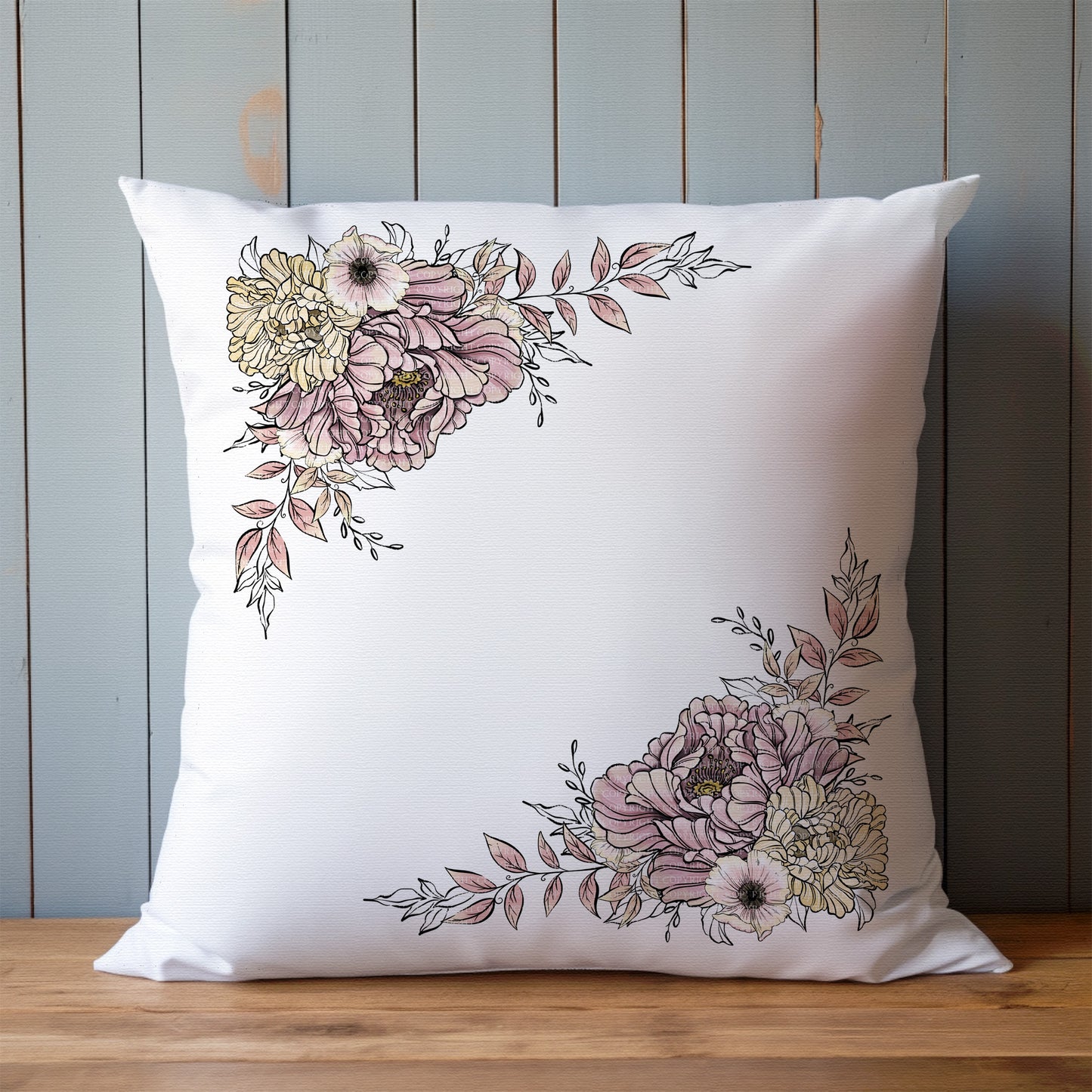 Inky Flowers Pink