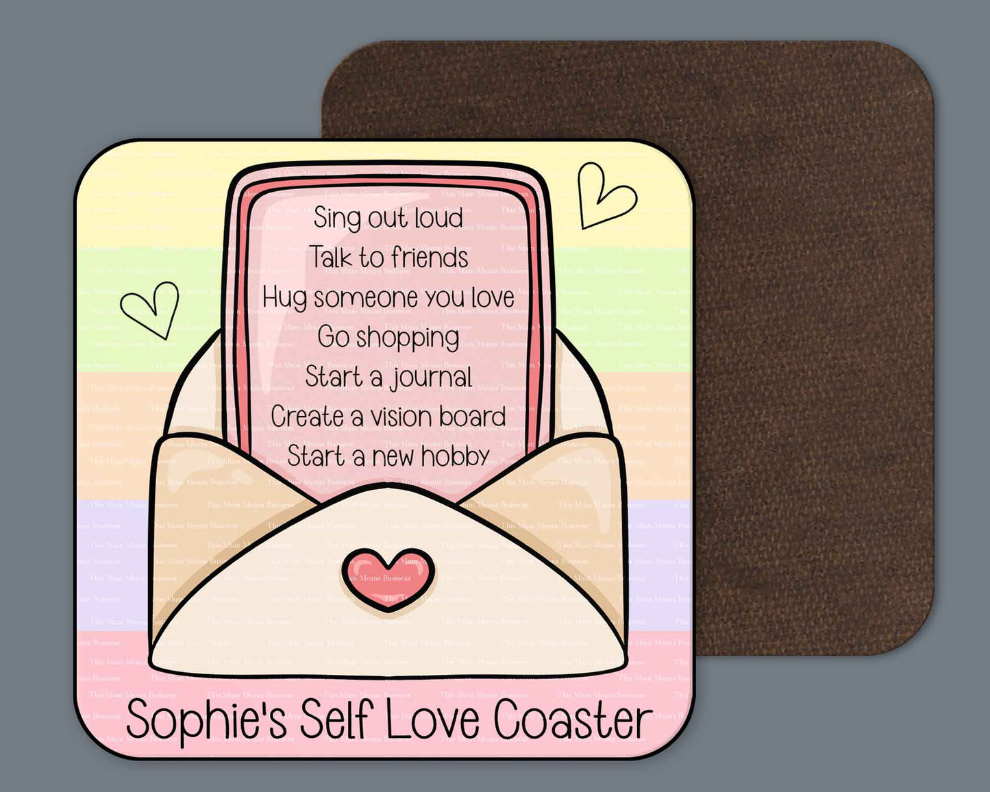 Kuwaii Rainbow Self Love Coaster