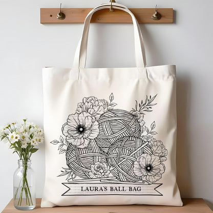 Line Art Crochet Knitting Ball Bag