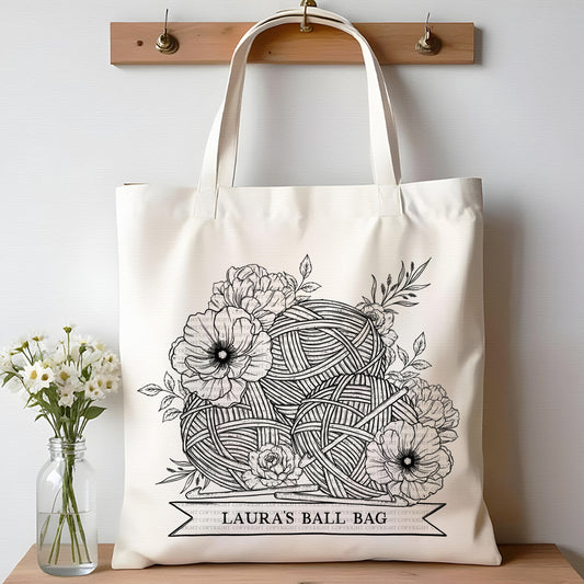 Line Art Crochet Knitting Ball Bag