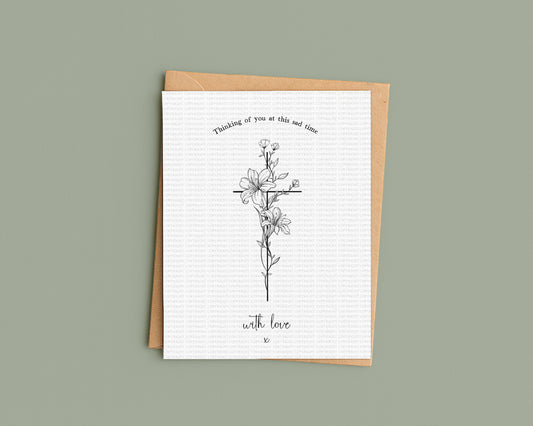 Line Art Floral Cross