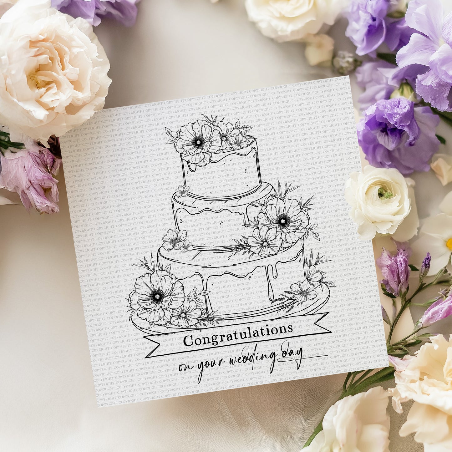Line Art Wedding Cake