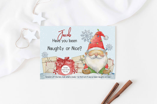 Gnome Naughty Or Nice Scratch Card