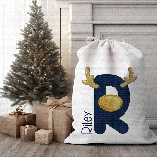 Navy Gold Reindeer Alphabet