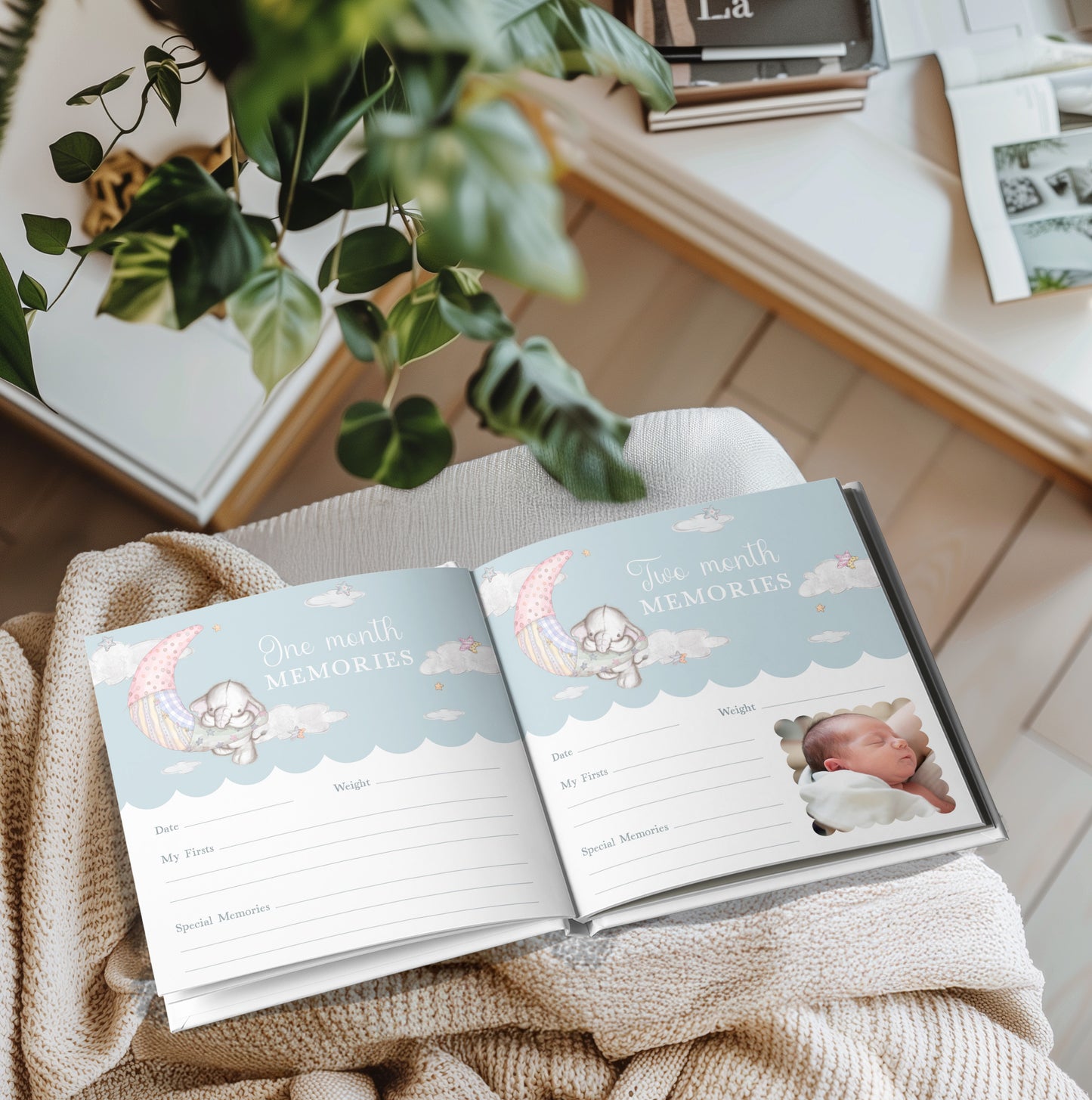 Nelephant Baby Birth Record Book