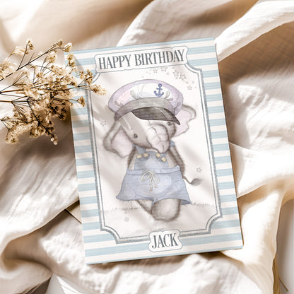 Nelephant Sailor Notebook Card