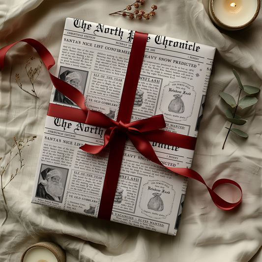 North Pole Chronicle Wrapping Paper
