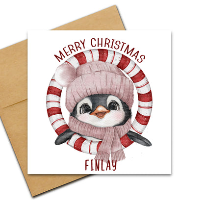 Penguin Candy Canes - Pink Blue
