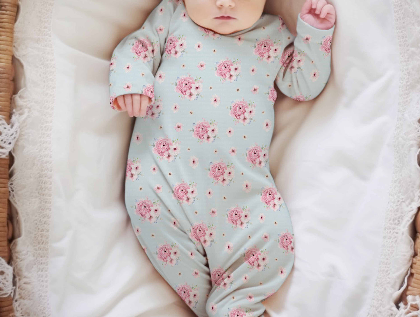 Pretty Pink Floral Baby Set