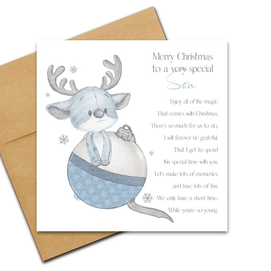 Blue Reindeer Bauble