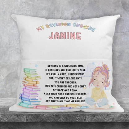 Revision Girl Book Cushion