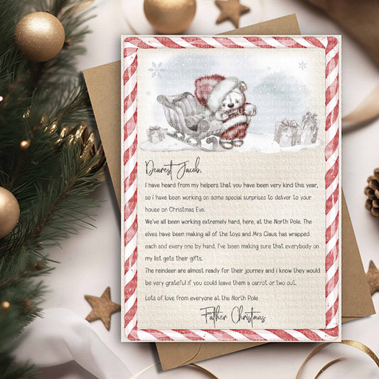 Sketchy Bear Christmas Letter Certificate Set