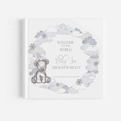 Sketchy Reindeer Welcome Baby - Blue