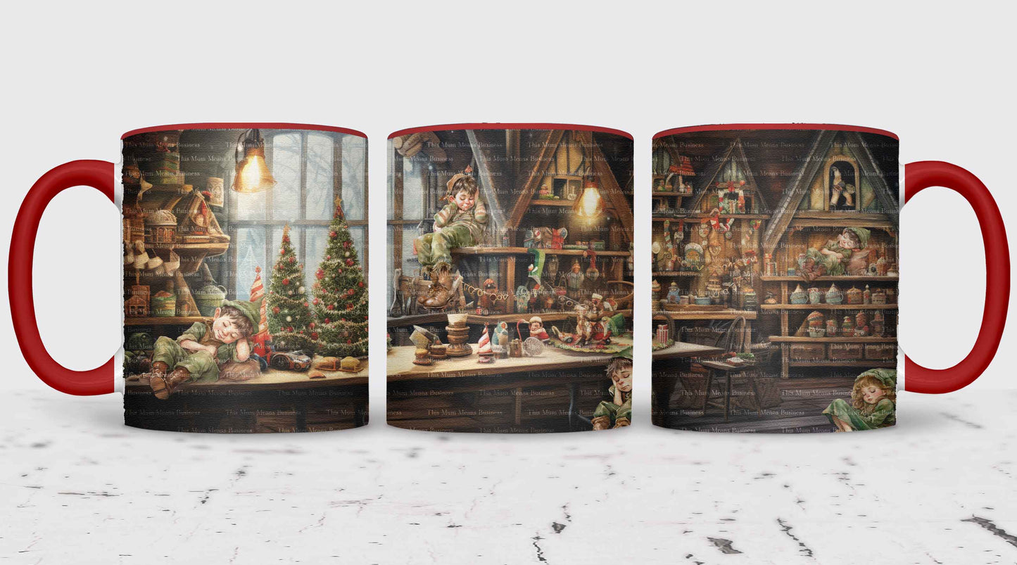 Sleeping Elves Workshop Mug Wrap