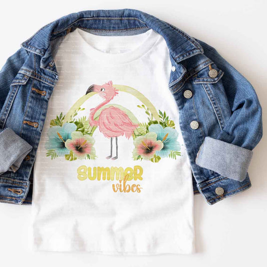 Summer Vibes Flamingo Rainbow