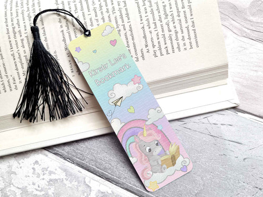 Unicorn Bookmark - Grey Pink