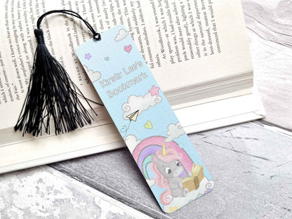 Unicorn Bookmark - Grey Pink