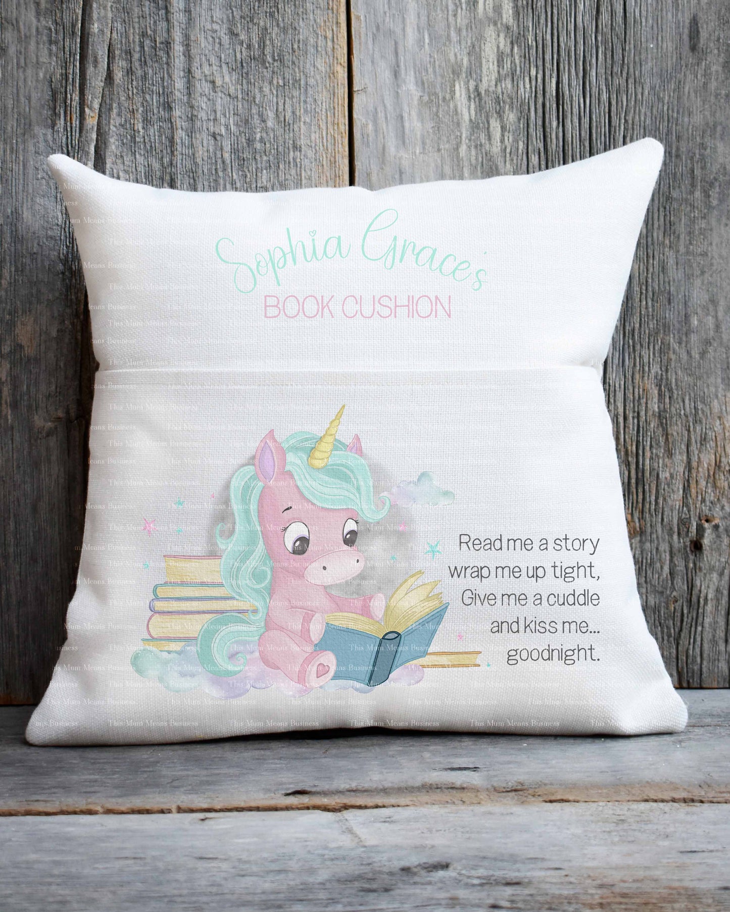 Unicorn Reading Cushion - Bubblegum