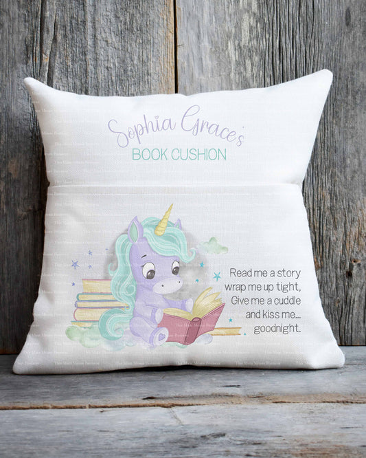 Unicorn Reading Cushion - Purple Blue