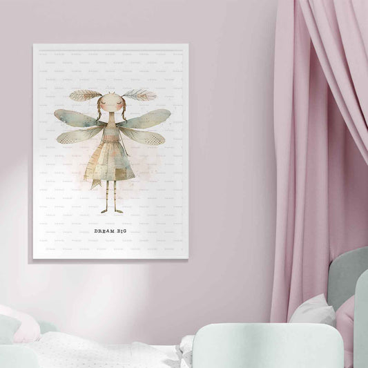 Whimsical Dragonfly Art Tester Design