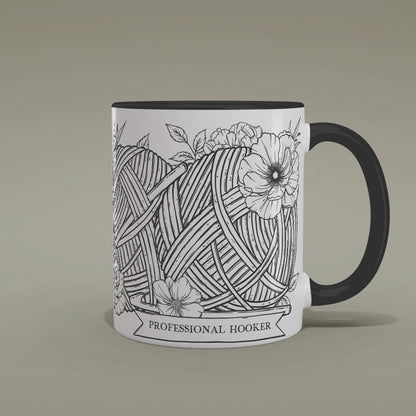 Line Art Crochet Knitting Mug