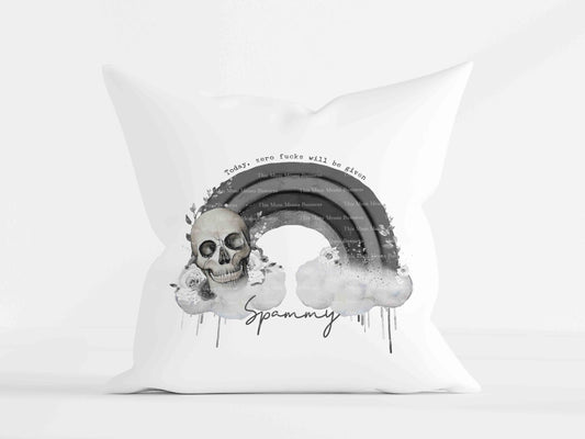 Skull Grey Drippy Rainbow