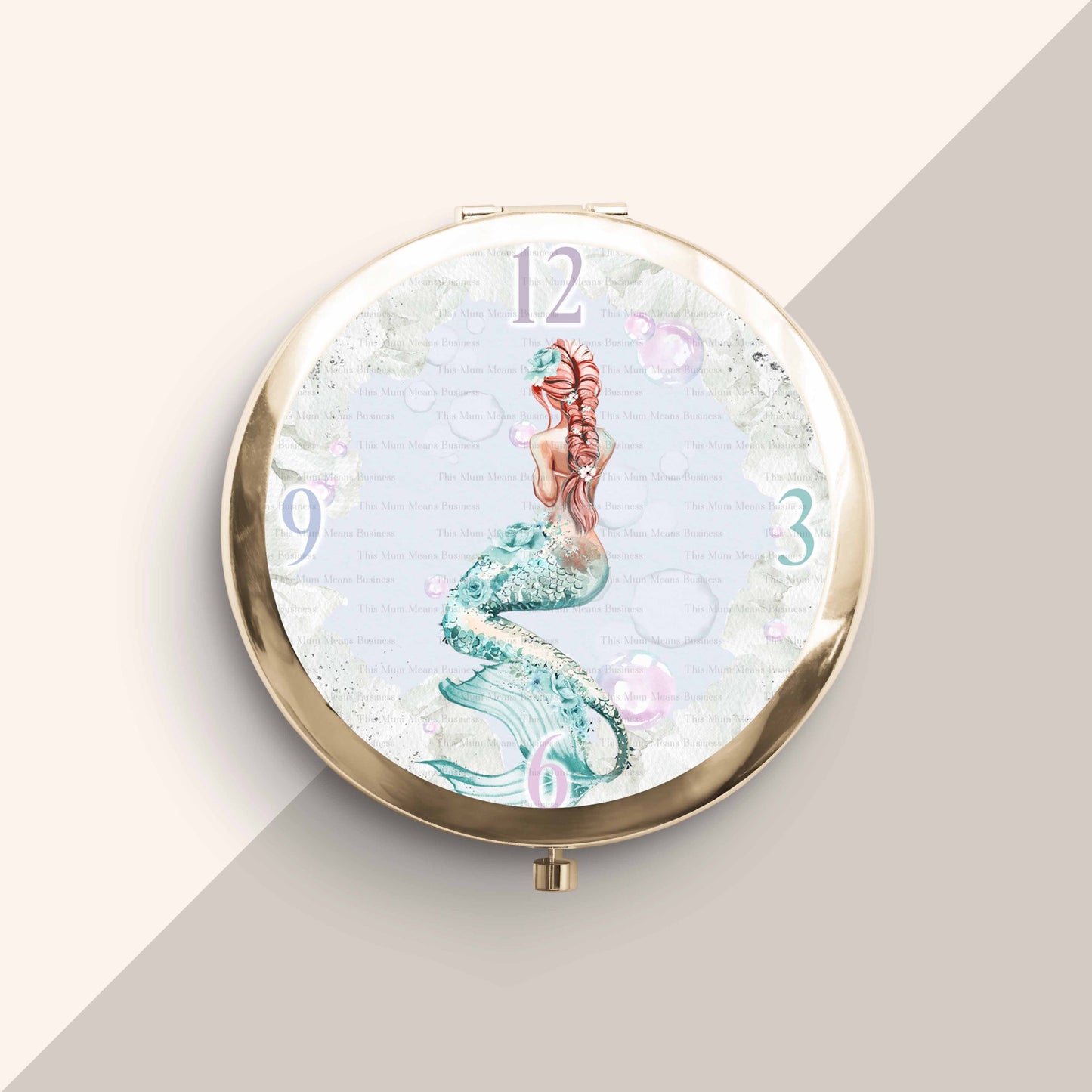 Floral Mermaid Mirror Clock