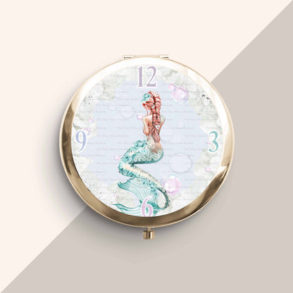 Floral Mermaid Mirror Clock
