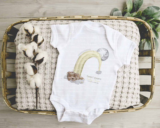 Baby Yellow Sleeping Bear Wonky Rainbow